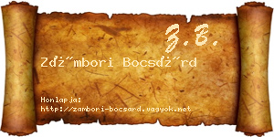 Zámbori Bocsárd névjegykártya